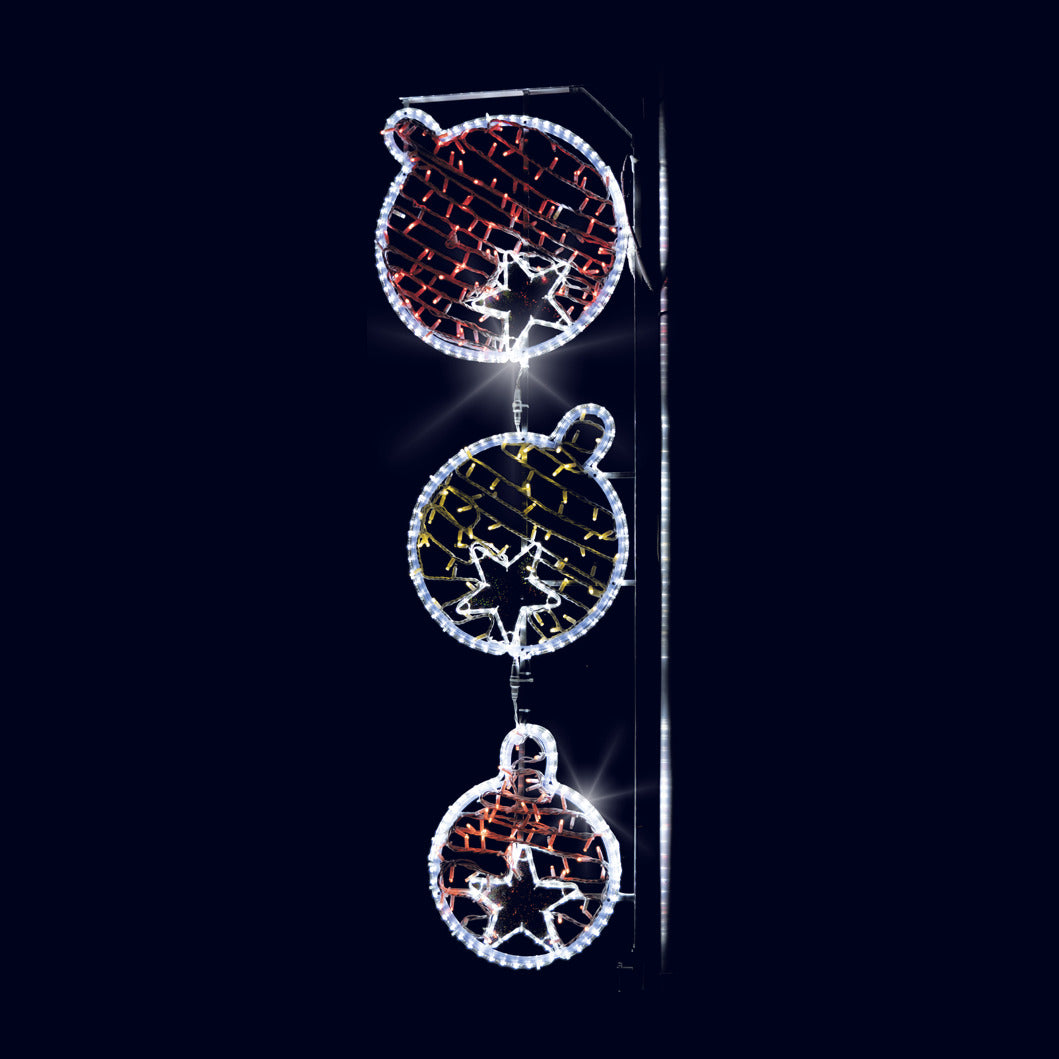 Trio boule, décor lumineux pour candélabre (Lumifête) Image principale du produit