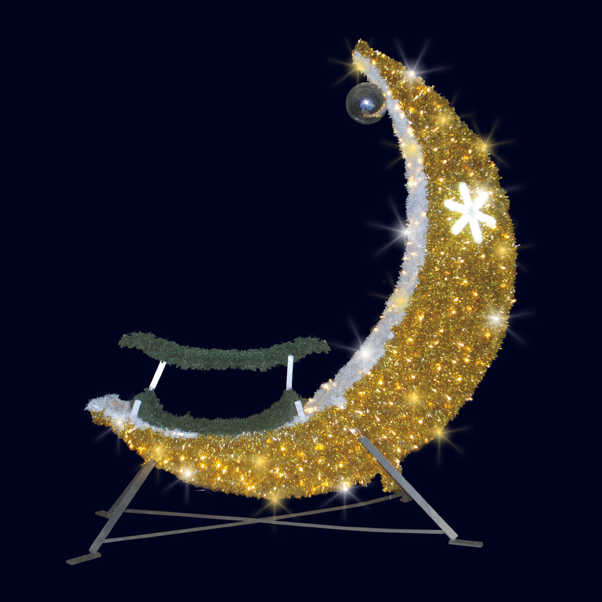 Lune Pierrot, décor lumineux 3D à poser (Lumifête) Image principale du produit