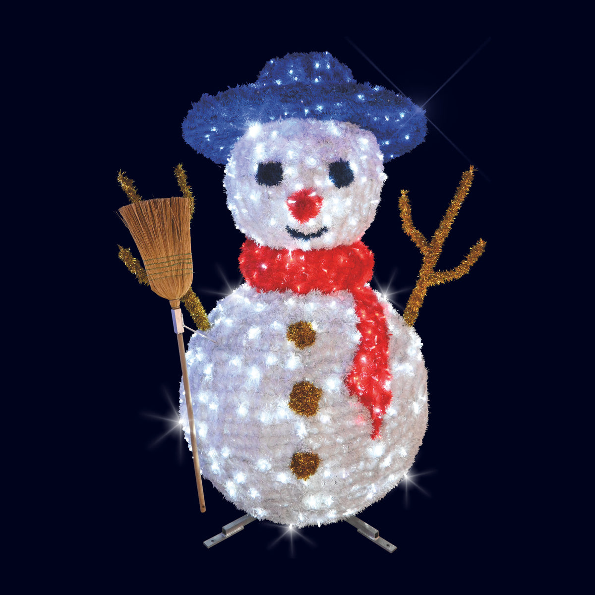 Bonhomme de neige, décor lumineux 3D à poser (Lumifête)