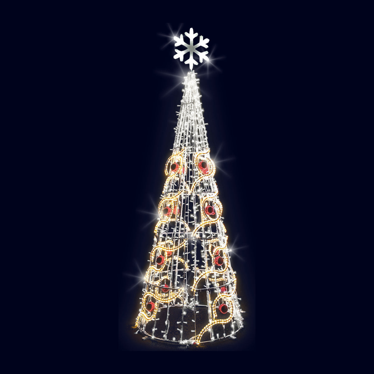 Cône boucles, décor lumineux 3D à poser (Lumifête)