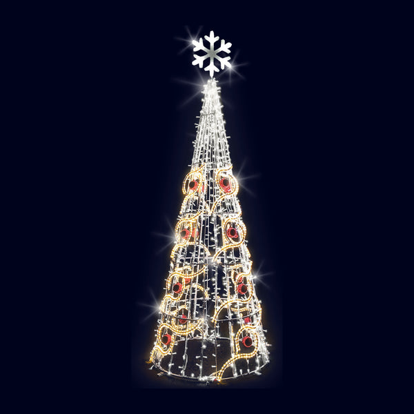 Cône boucles, décor lumineux 3D à poser (Lumifête)