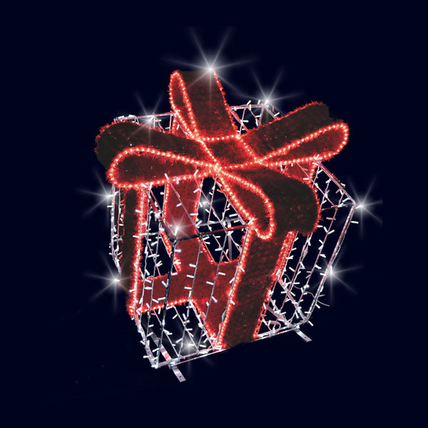 Cadeau, décor lumineux 3D à poser (Lumifête)
