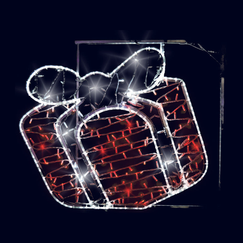 Cadeau scintillant, décor lumineux pour candélabre (Lumifête) Image principale du produit