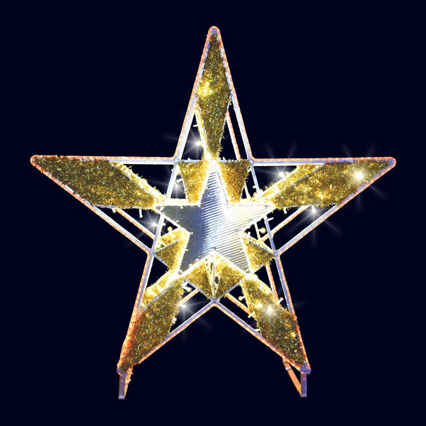 Étoile Aster, décor lumineux 3D à poser (Lumifête)
