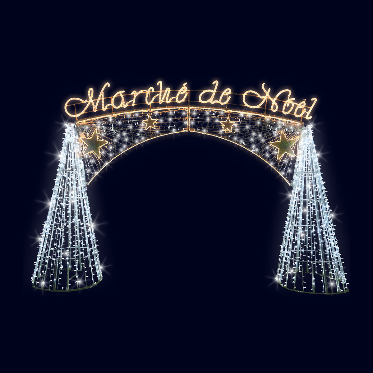 Arche Marché de Noël, décor lumineux 3D à poser (Lumifête) Image principale du produit