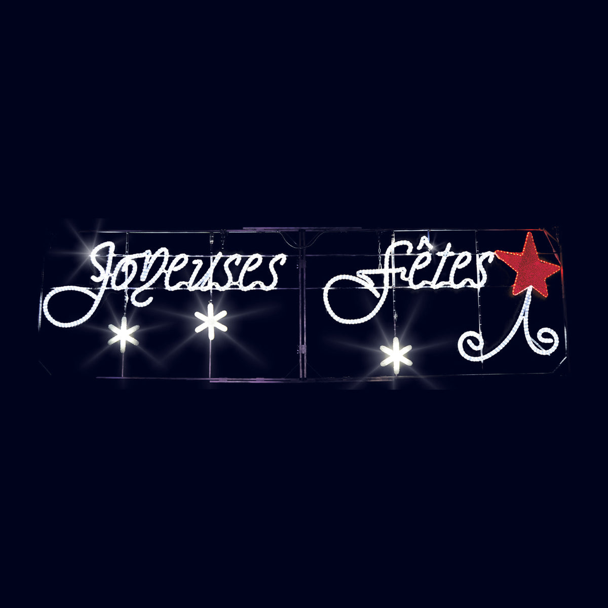 Joyeuses fêtes éclats comète, texte lumineux de traversée (Lumifête) Image principale du produit