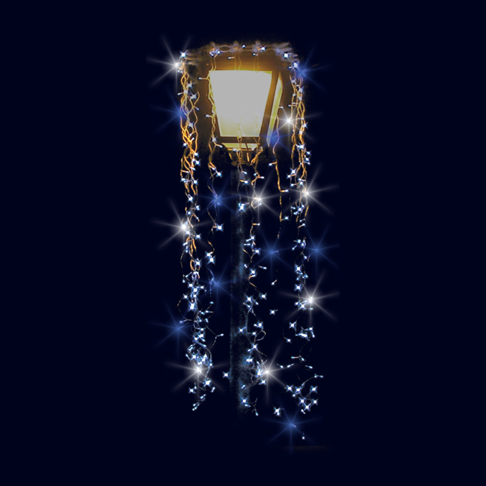 Nuisette bleu blanc, décor lumineux pour candélabre (Lumifête) Image principale du produit