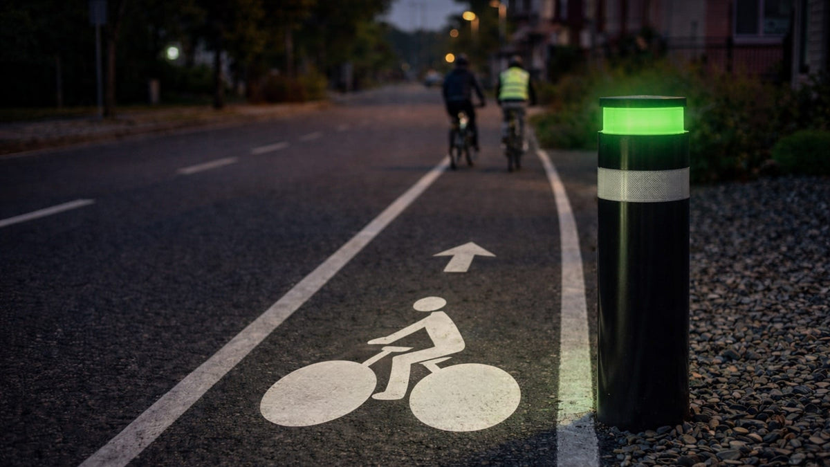 Lumy Flash — jalonnement de piste cyclable, LED verte