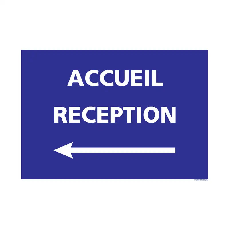 Panneau Accueil Réception fléché, bleu Image principale du produit