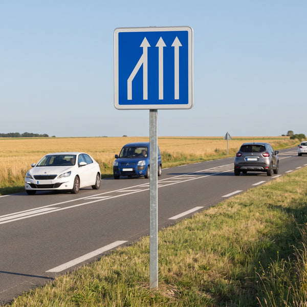 Panneau routier créneau de dépassement (exemple 3) C28-ex3 — mise en situation