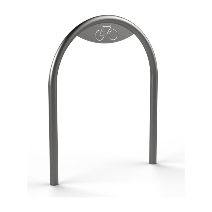 Arceau vélo inox Toscane avec pictogramme vélo gravé