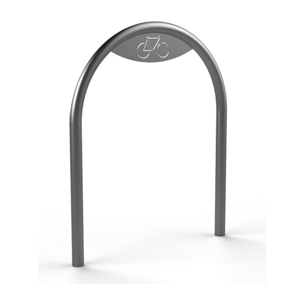 Arceau vélo inox Toscane avec pictogramme vélo gravé