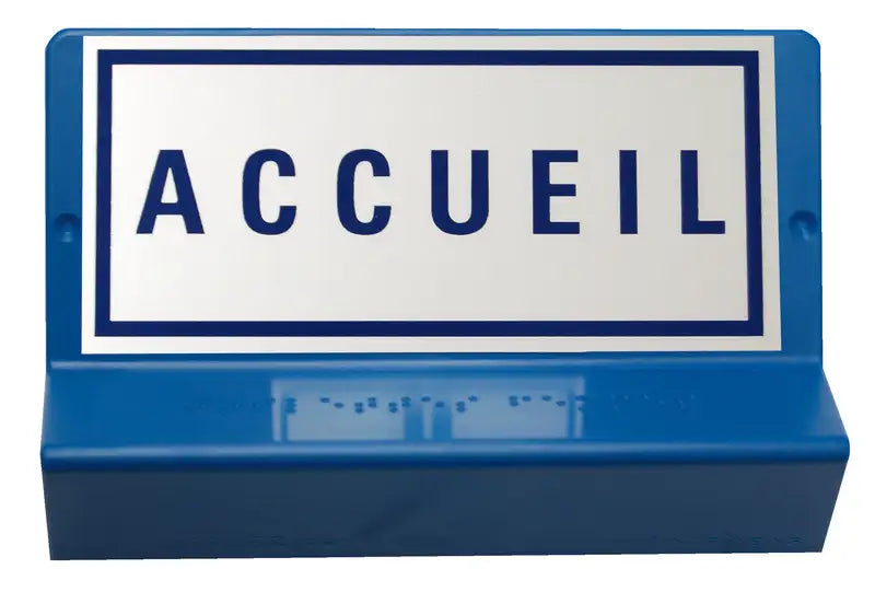 Plaque braille Accueil