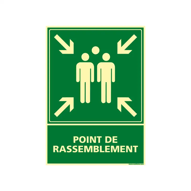Plaque photoluminescente Point de rassemblement, 210 × 150 mm