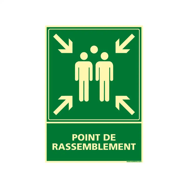 Plaque photoluminescente Point de rassemblement, 210 × 150 mm