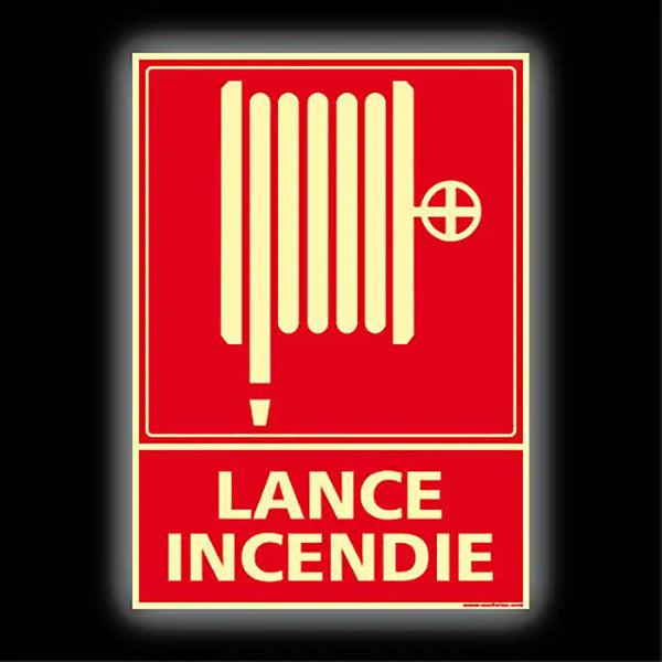 Plaque photoluminescente Lance incendie (RIA)