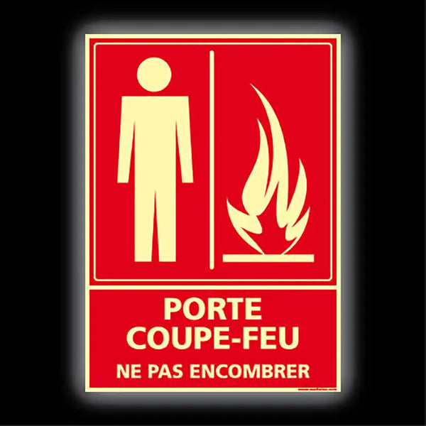 Plaque photoluminescente Porte coupe-feu