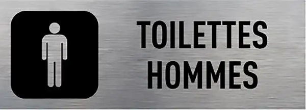 Plaque aluminium brossé Toilettes hommes