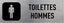 Plaque aluminium brossé Toilettes hommes