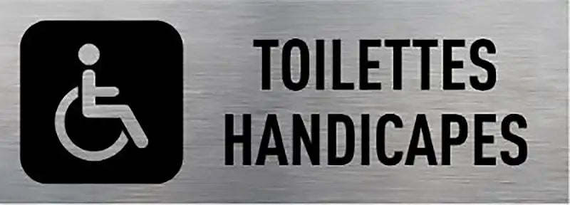 Plaque aluminium brossé Toilettes handicapés