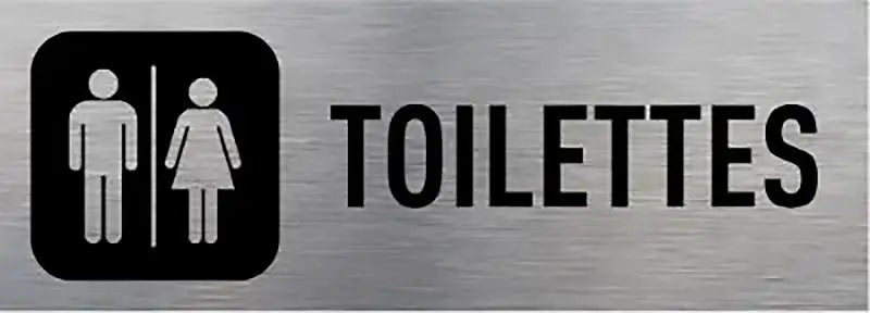 Plaque aluminium brossé Toilettes