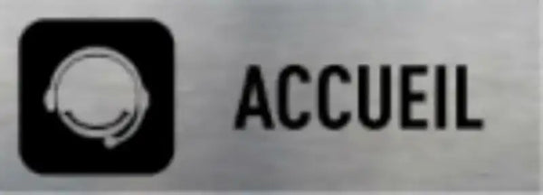 Plaque aluminium brossé Accueil