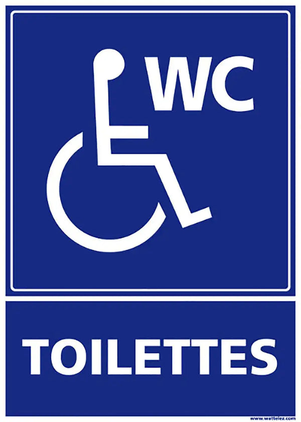 Plaque PMR WC handicapés