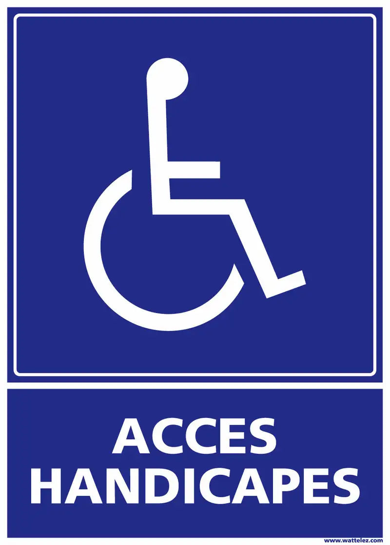 Plaque PMR Accès handicapés