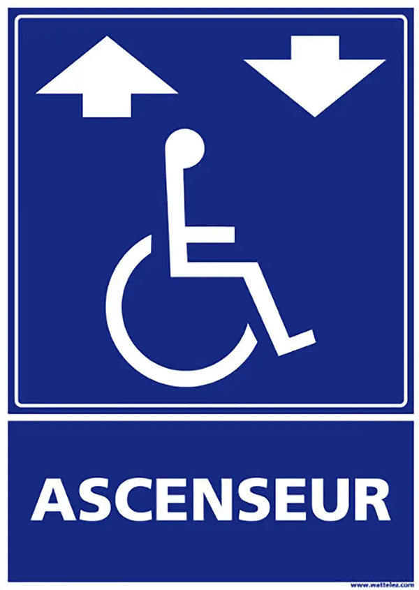 Plaque PMR Ascenseur handicapés