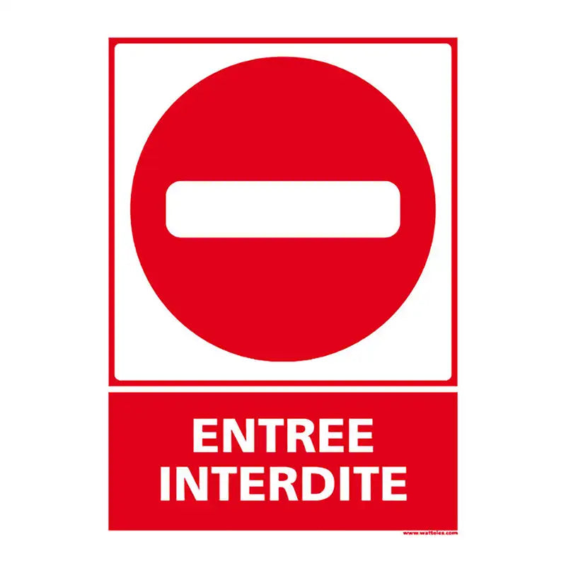 Plaque Entrée interdite 210 × 150 mm