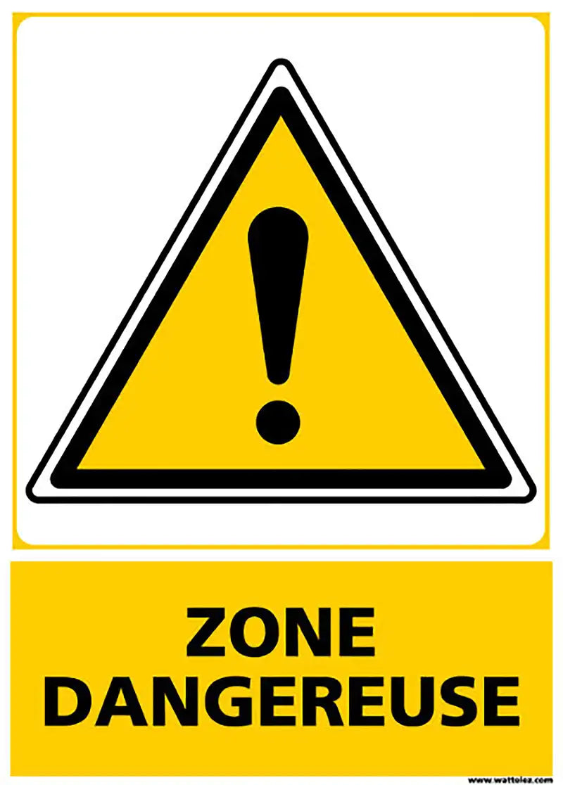 Plaque Zone dangereuse