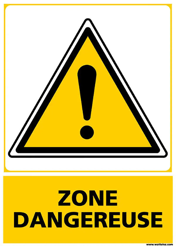 Plaque Zone dangereuse