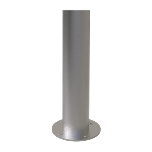 Platine de fixation inox au pied d'un potelet Toscane