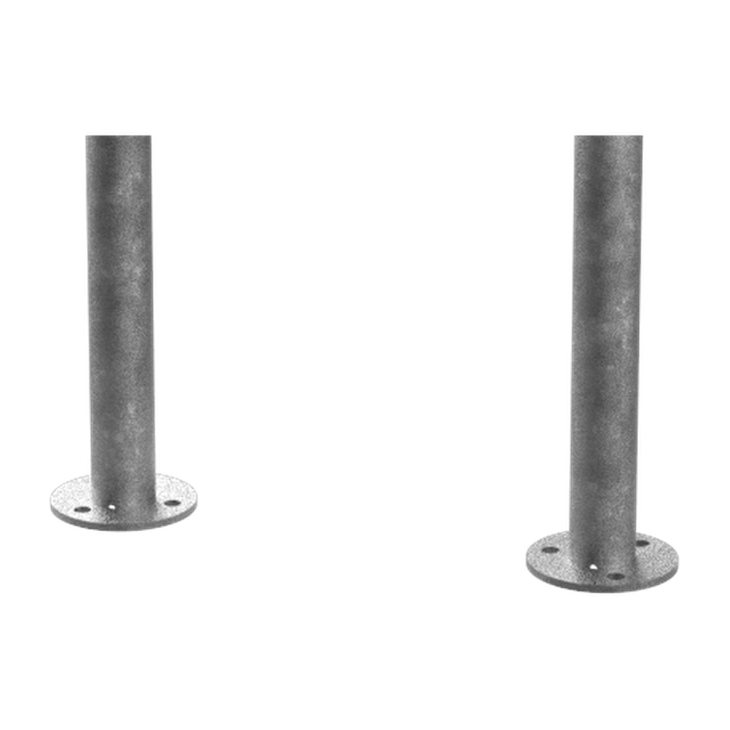 Platines galvanisées au pied d'un arceau Lombardie en galva brut Image principale du produit
