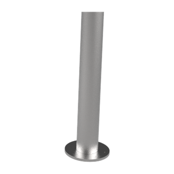 Platine inox au pied d'un arceau vélo