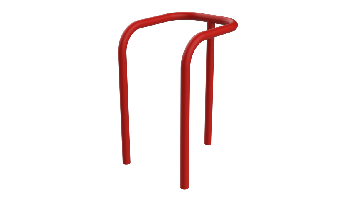 Protection de candélabre Ø 60 mm à sceller, thermolaquée RAL 3020 rouge signalisation