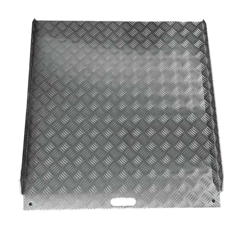 Rampe d'accès aluminium à damier, vue de dessus