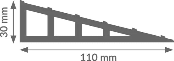 Schéma coté de la rampe de seuil 30 mm, largeur 110 mm