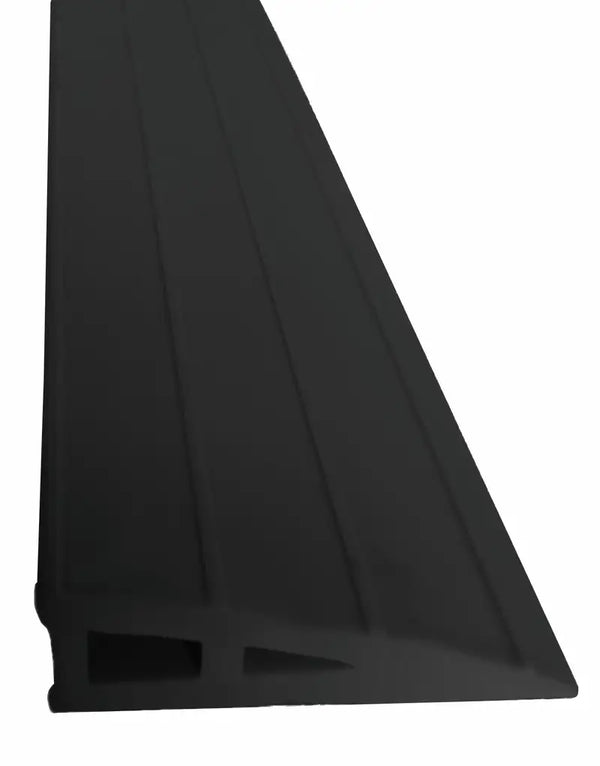 Rampe de seuil caoutchouc 20 mm, coloris noir, pose adhésive extérieur