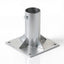 Platine de fixation acier galvanisé — tube rond + goussets