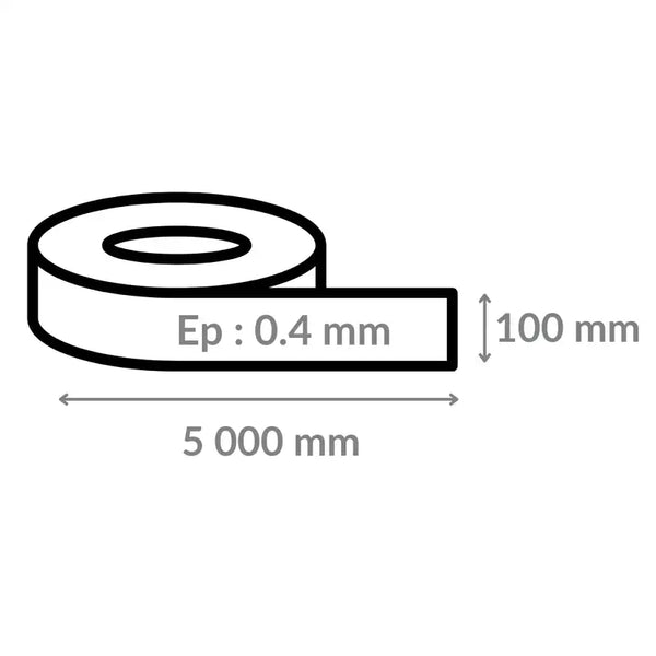 Schéma du rouleau 5 m × 100 mm, épaisseur 0,4 mm