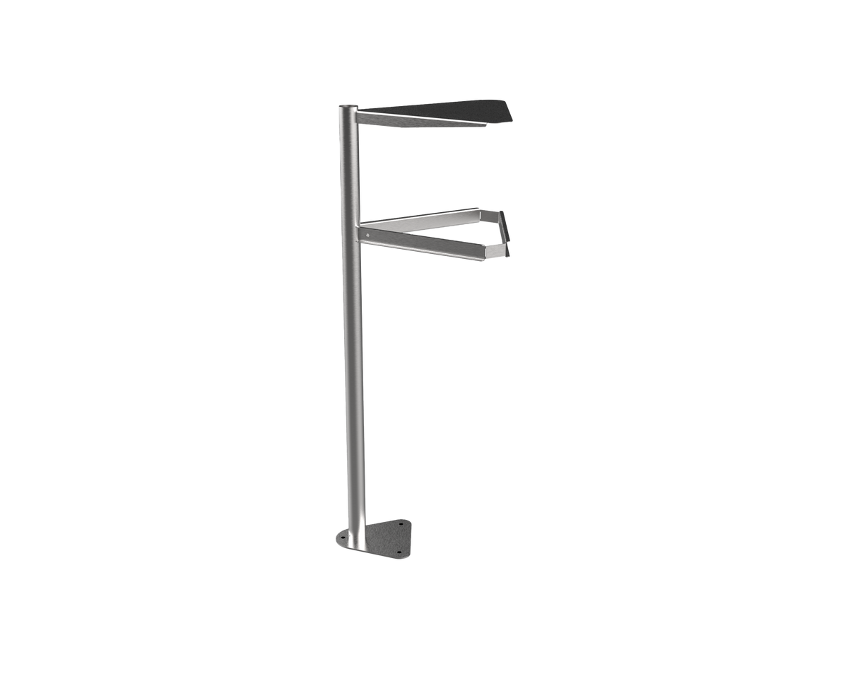 Corbeille urbaine Triangle en inox brossé Image principale du produit
