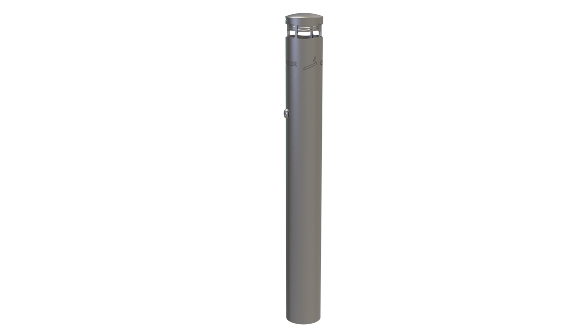 Cendrier borne à tête amovible, inox 316L, à sceller