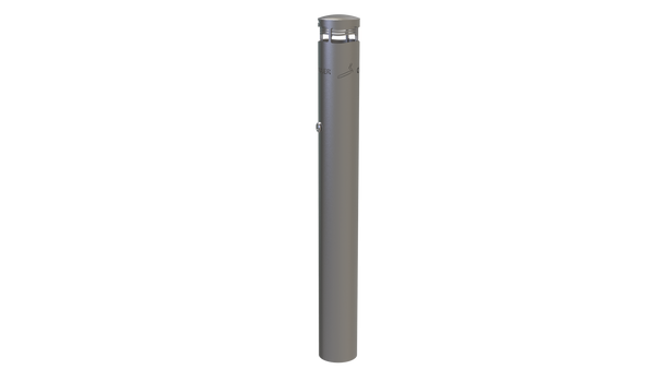 Cendrier borne à tête amovible, inox 316L, à sceller