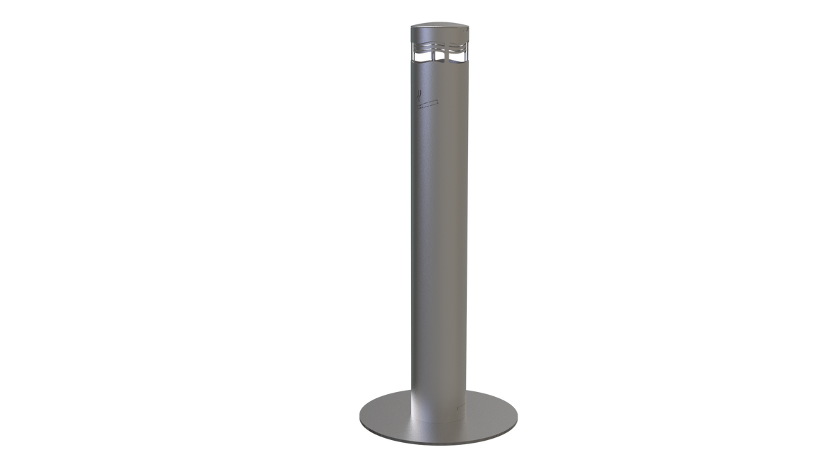 Cendrier Palerme sur platine, inox 316L brossé avec découpe laser cigarette